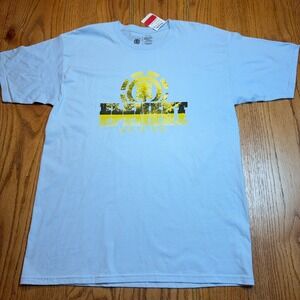 NWT Element‎ Skateboarding T Shirt Mens Large Light Blue Logo Short Sleeve